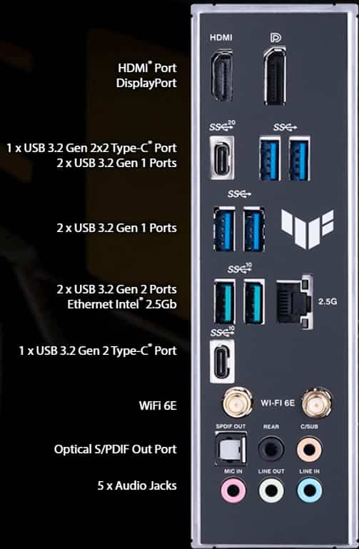 ASUS TUF Z790 Plus WiFi ports